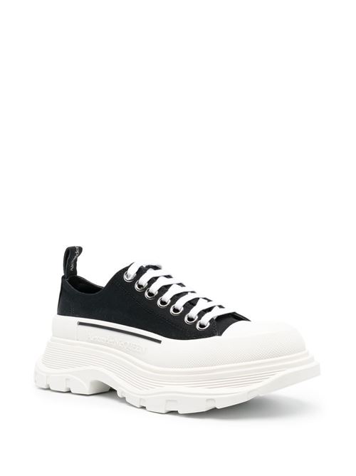 black/white calf leather canvas logo-print ALEXANDER MCQUEEN | 697072W4MV21070